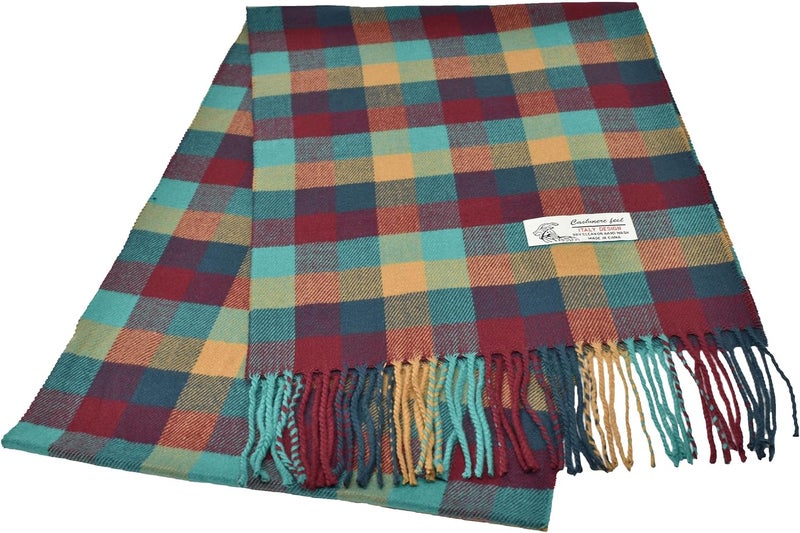 Glory Max Classic Plaid Striped Luxurious Checked Pattern Winter Scarf For Men Women Soft Cashmere Feel 72"x12" - Image 4